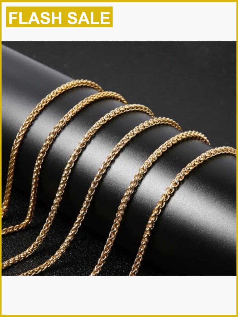 3mm Stainless Steel Wheat Chain Necklace Lobster Claw Clasp 16-36in - Picture 4 of 7